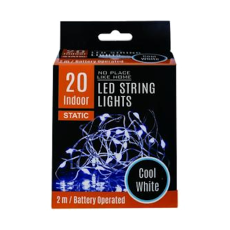  Battery Operated LED String Lights - Indoor / Cool White, 2 metre